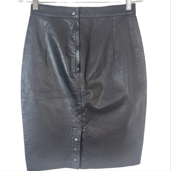 Leather pencil skirt Vintage Paris Sport - Picture 12 of 14